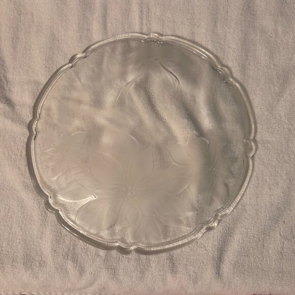 Bali 13" Satin Poinsettia Christmas Holiday Platter - Picture 6 of 6